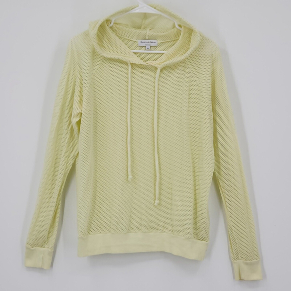 Michael Stars Jo Mesh Hoodie MSRP$128 Green Neon Yellow Size XS #EE6873 Sporty - Picture 1 of 12
